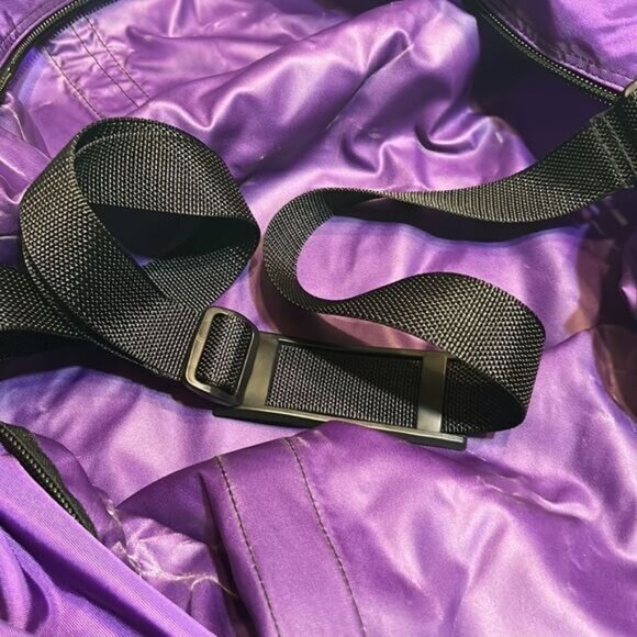 L.L. Bean Purple & Green Duffel Bag With Black Strap - Picture 7 of 8